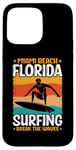 Coque pour iPhone 15 Pro Max Miami Beach Floride Surf Break The Waves