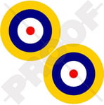 Lot de 2 autocollants en vinyle Motif cocarde A1 de la RAF Royal Air Force britannique