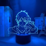 Bungo Perros Callejeros Izaya Orihara Kuva 3d yövalo, akryylipaneeli Abs Base USB-kaapeli Illusion Effect Monivärinen kaukosäätimen lamppu lahja