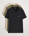 BOSS BLACK 3-Pack Crew Neck T-Shirt Beige/Black/Green