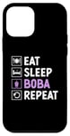 Coque pour iPhone 12 mini Thé à bulles Ear Sleep Boba Repeat Milk Tea Pearl