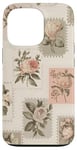 Coque pour iPhone 13 Pro Modèle Fleurs Timbres Design Esthétique Floral Botanique