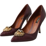 Dolce & Gabbana Chaussures Bordeaux Cuir Coeur Devotion EU39.5/US9 1100usd