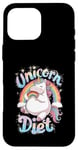 Coque pour iPhone 16 Pro Max Unicorn Diet Magical Rainbow Unicorn Princess