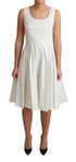 Robe DOLCE & GABBANA Blanche À Pois En Coton A-Ligne IT44 / US10 / L RRP 1400 $