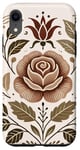 Coque pour iPhone XR Rose florale botanique, style bohème minimaliste, roses d'amour