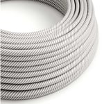 Câble textile Blanc et aluminium Vertigo brillant - L'Original Creative-Cables - ERM46 rond 2x0,75mm / 3x0,75mm 2x0.75