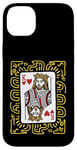 iPhone 14 Plus King Of Hearts Doodle - Vintage Graphic Card Game Lover Case