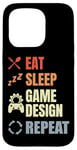 Coque pour iPhone 15 Pro Eat Sleep Game Design Repeat Video Game Producer