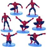 7 PCS Marvel Avengers Spider Man 4" PVC Toy Figure Model Cake Copper Statue Gift