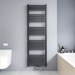 Meykoers - 160x50cm Sèche serviettes radiateur eau chaude vertical chauffage 654W, tubes ronds - Anthracite