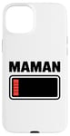 Coque pour iPhone 15 Plus drole Femme fatiguée, maman, faible charge de batterie