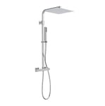 Schütte 60049 SUMBA Système Effet Pluie avec Thermostat et Support Mural, 30 x 30 cm, pommeau Acier Inoxydable, kit Robinet, Barre douchette et Douche, chromé