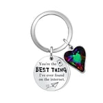 Valentines Keyring Gifts for Girlfriend Boyfriend - You're The Best Thing I Ever Found on The Internet Gift for Her Him Keyring for Couples Anniversary Christmas Gifts