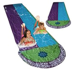 Lawn Water Slides Splash Slip Slide Play Pad for Kids Children Boys Girls Summer Backyard Swimming Pool Games Outdoor Water Toys, Double Slide (480X140cm)