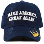 The Hat Depot Original Exclusive Donald Trump Keep America Great/Make America Great Again 3D Signature Cap, 5. MAGA-Navy, One Size