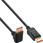 InLine® Câble DisplayPort 1.4 8K4K coudé vers le bas Noir/doré 1 m