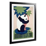 Big Box Art Framed Print of Vintage WPA Poster Brookfield Zoo Design | Wall Art Picture | Home Decor for Kitchen, Living Room, Bedroom, Hallway, Black, A2 / 24.5x18 Inch / 62x45cm