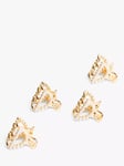 Bloom & Bay Petunia Mini Pearl Hair Claw Set, Pack of 4, Gold/Cream