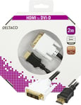 Deltaco HDMI ha - DVI-D Single Link ha, 2m