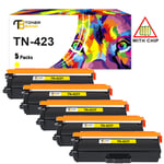 5PK Yellow Toner Compatible For Brother TN423 HL-L8260CDW L8360CDW MFC-L8610CDW