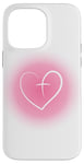 iPhone 14 Pro Max Heart Christian Faith Cross Pink Aura Case