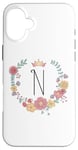 Coque pour iPhone 16 Plus Cadeau personalisé pour fillettes thème princesses lettre N