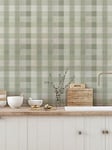 Arthouse Country Check Sage Wallpaper