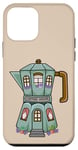 Coque pour iPhone 12 mini Creative Cozy Coffee House Cafe, cafetière expresso sur cuisinière