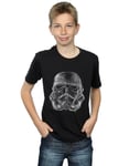 Star Wars Boys Stormtrooper Scribble Helmet T-Shirt Black 9-11 Years