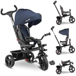 LIONELO Haari Tricycle bébé évolutif jusqu'à 25 kg, vélo de Marche vélo pour Les Enfants Plus âgés, siège réversible, Grand Panier Sac, Porte-gobelet, Roue Libre