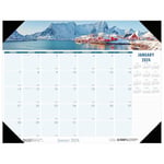 House of Doolittle 2024 Monthly Desk Pad Calendar, Earthscapes Coastlines, 22 x 17 Inches, January - December (HOD178-24)