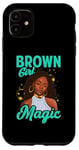 Coque pour iPhone 11 Brown Girl Magic Biracial Queen Fille Épouse Maman Femmes