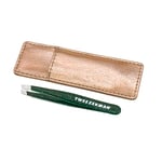 Tweezerman Enchanted Garden Mini Slant Tweezer with Case - Eyebrow Tweezers for Women and Men