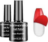 Senvenski Peel Off Gel Base Coat for Gel Nail Polish, Peelable Removal Peely Clear Foundation for Use with UV LED Nail Lamp (TB004)