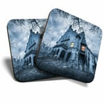 2 x Coasters - Haunted Hill House Horror Movie Home Gift #16191