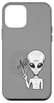 iPhone 12 mini Funny and cute Grey Alien "No" V-Finger Gesture Case