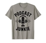 Podcast Junkie Mic Headphones Retro Podcast Lover T-Shirt