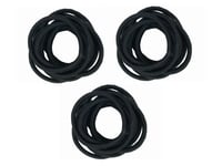 30 Black Thick Endless School Hair Elastic Bobbles Snag Free No Metal