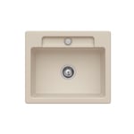 Villeroy&boch - Evier 1 bac villeroy et boch Siluet 60 s Almond CeramicPlus avec vidage manuel - Beige amande CeramicPlus