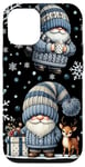 Coque pour iPhone 12/12 Pro Blue Christmas Gnome For Xmas Holidays With Baby Reindeer