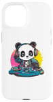 Coque pour iPhone 15 Panda DJ mixant des mélodies colorées