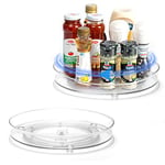 LUZOON Plateau Tournant Epices Rotatif, Lazy Susan Organisateur Organizer de Rangement Cuisine d'étagère de Placard Support de Stockage d'articles pour Condiments,Frigo,Chambre (23cm+27cm)