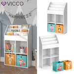 Étagère pour enfant Bibliothèque rangement Boîte pliable Luigi blanc Vicco