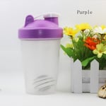 1 Pc 400 Ml Beverage Cup With Stirring Ball Shaker Bottle Mixer Purple