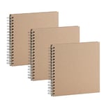 Rössler S.O.H.O Wire-O 1329452626-3 Photo Album 230 x 230 mm 60 Off-White Pages Kraft Spiral Book for DIY