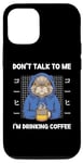 Coque pour iPhone 12/12 Pro Chat vintage Don't Talk To Me I'm Drinking Coffee Style rétro