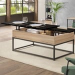 Table Basse Plateau Relevable Noir Boston Design Industriel