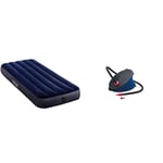 Intex - 64756 - Matelas Gonflable Classic Downy - 1 Pers & - 69611 - Gonfleur À Pied 0.8 litre