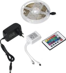 Led-Tejp Orno Led-Tejp 12V 30L/M 100Lm/M 7,2W/M Ip20 Rgb 3M + Rgb-Styrenhet + 12V Nätaggregat